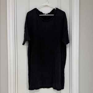 Z supply-Black Short Sleeve T-Shirt dress